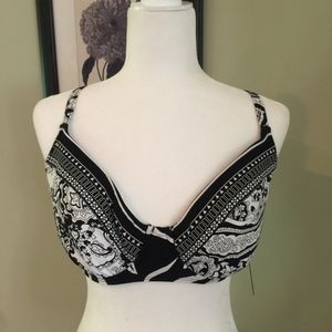 La Blanca Black and White Bikini Top-34DD
